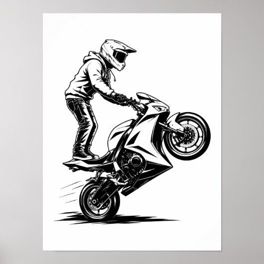 Sportieve motor stunt poster (Voorkant)