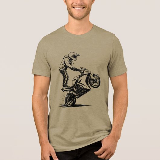 Sportieve motor stunt Tri-Blend shirt (Voorkant)