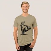 Sportieve motor stunt Tri-Blend shirt (Voorkant volledig)