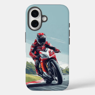 🏍️ Sportieve motorrijder cruised over de oceaanwe iPhone 16 Hoesje