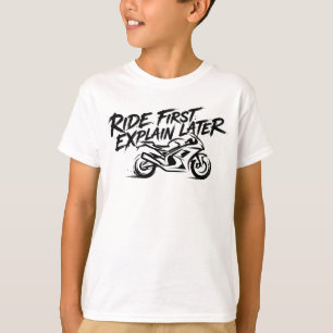 Sportieve motorrijders mentaliteit t-shirt