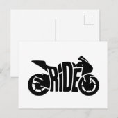Sportieve motorrit feestdagenkaart (Voorkant / Achterkant)