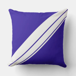 Sportieve Nautical Royal Blue White Racing Stripes Buitenkussen