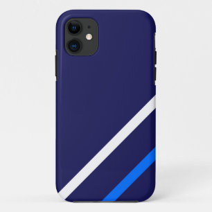 Sportieve Navy Slim Bright Blue White Racing Strip Case-Mate iPhone Case