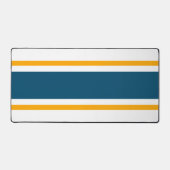 Sportieve Ocean Blue Yellow Racing Stripes op wit Bureaumat (Voorkant)