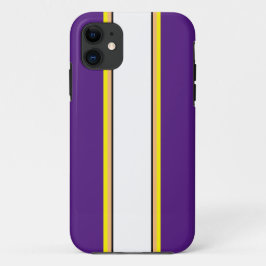 Sportieve Paarse Zwart Geel Wit Racing Stripes Case-Mate iPhone Case