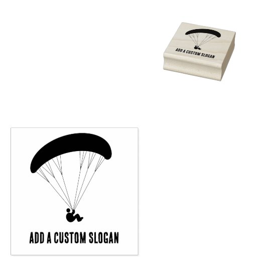 Sportieve paragliding Graphic - Aangepaste slogan Rubberstempel (Gestempeld)