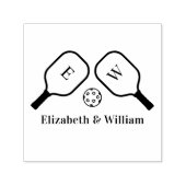 Sportieve Pickleball Paddles Ball Paar Wedding Naa Zelfinktende Stempel (Design)