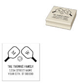 Sportieve Pickleball-paddles en bal Naam Adres Rubberstempel (Gestempeld)