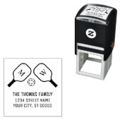 Sportieve Pickleball Paddles en Ball Naam Adres Zelfinktende Stempel (In situ)