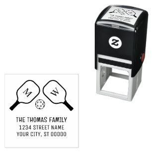 Sportieve Pickleball Paddles en Ball Naam Adres Zelfinktende Stempel