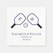 Sportieve Pickleball Paddles Trouwdag DIY Kleuren Servet (Voorkant)