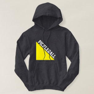 Sportieve pickleball tekst felgele wig op grijs hoodie
