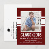 Sportieve Prep Afstuderen Fotoklas van 2016 Uitnodiging Briefkaart (Voorkant / Achterkant)
