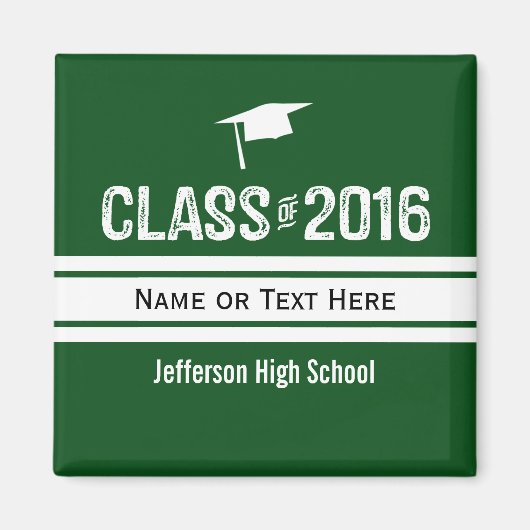 Sportieve Prep Stripe Graduation Cap Klasse van 20 Magneet (Voorkant)