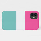 Sportieve pret brede heldere roze witte aqua strep Case-Mate iPhone case (Achterkant (horizontaal))
