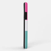 Sportieve pret brede heldere roze witte aqua strep Case-Mate iPhone case (Achterkant/rechts)
