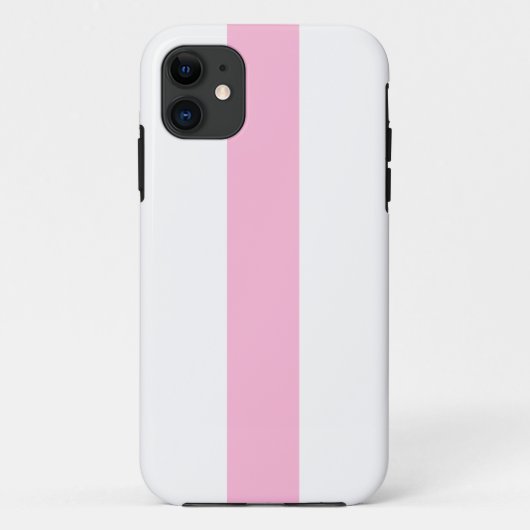 Sportieve professionele roze witte verticale strep Case-Mate iPhone case (Achterkant)