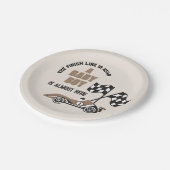 Sportieve Race Car Boy Baby shower Papieren Bordje (Gekanteld)