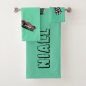 Sportieve raceauto gepersonaliseerd bad handdoek (Insitu)
