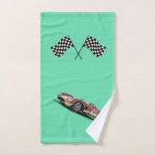 Sportieve raceauto gepersonaliseerd bad handdoek (Handdoek)