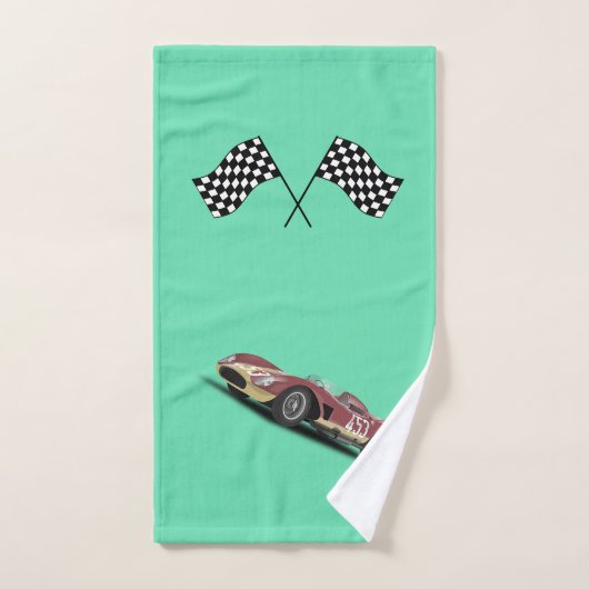 Sportieve raceauto gepersonaliseerd bad handdoek (Handdoek)