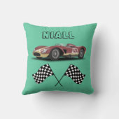 Sportieve raceauto gepersonaliseerd kussen (Achterkant)