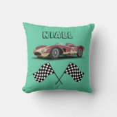 Sportieve raceauto gepersonaliseerd kussen (Voorkant)