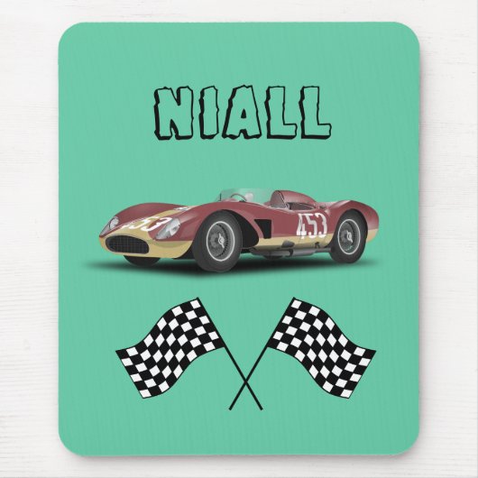 Sportieve raceauto gepersonaliseerd muismat (Voorkant)