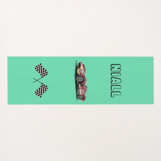 Sportieve raceauto gepersonaliseerd yogamat (Achterkant (horizontaal))