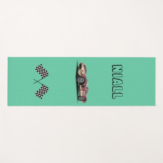 Sportieve raceauto gepersonaliseerd yogamat (Voorkant (horizontaal))