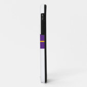 Sportieve Royal Paarse racestrepen op wit Case-Mate iPhone Case (Achterkant/links)