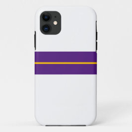 Sportieve Royal Paarse racestrepen op wit Case-Mate iPhone Case