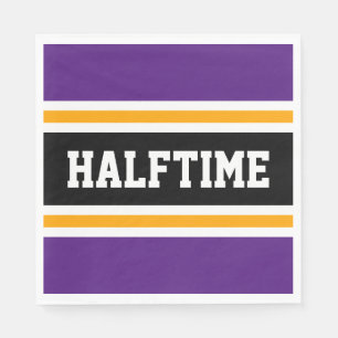 Sportieve Royal Paarse Yellow Black HALFTIME Strip Servet