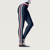 Sportieve Side Stripe Mode Rood Wit Navy Belt Leggings (Rechts)