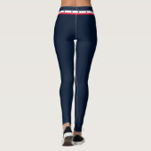 Sportieve Side Stripe Mode Rood Wit Navy Belt Leggings (Achterkant)