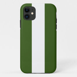 Sportieve Slanke Forest Green White Racing Stripes Case-Mate iPhone Case