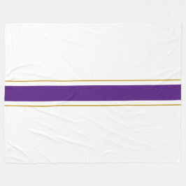 Sportieve slanke Paarse bruine racestrepen op wit Fleece Deken