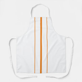 Sportieve Tangerine Center Racing Stripes op wit Schort