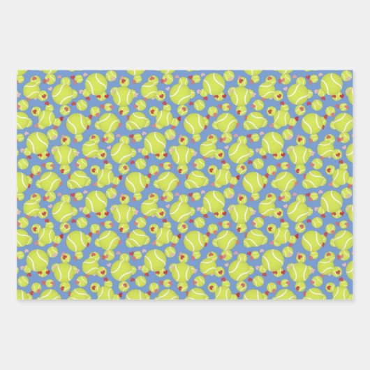 Sportieve tennisballen patroon elke gelegenheid inpakpapier vel (Voorkant 3)