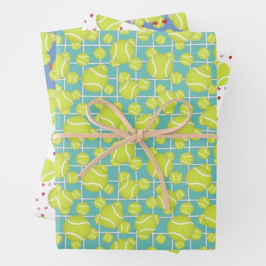 Sportieve tennisballen patroon elke gelegenheid inpakpapier vel (In situ)