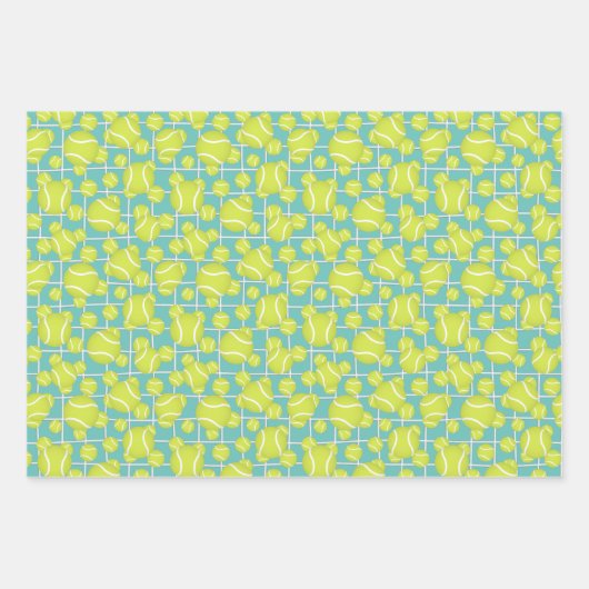 Sportieve tennisballen patroon elke gelegenheid inpakpapier vel (Voorkant)