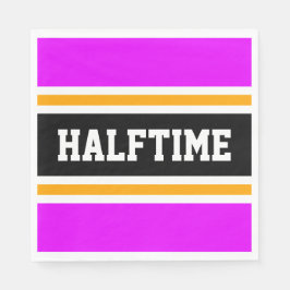 Sportieve Tropische Roze Geel Zwart HALFTIME Strip Servet