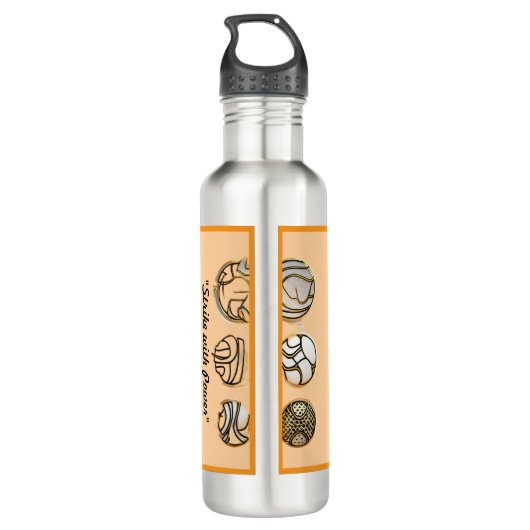 "Sportieve uitmuntendheid" Waterfles (Achterkant)