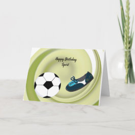 Sportieve Voetbalspeler Verjaardagskaart Kaart