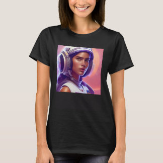 Sportieve Vrouw Astronaut op Mars Jupiter Cosmos U T-shirt