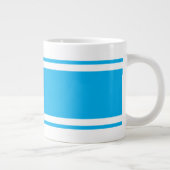 Sportieve Wide Bright Sky Blue White Racing Stripe Grote Koffiekop (Rechts)