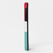 Sportieve Wide Helder Rood Wit Aqua Blauwgroen Str Case-Mate iPhone Case (Achterkant/links)