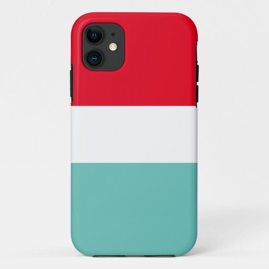 Sportieve Wide Helder Rood Wit Aqua Blauwgroen Str Case-Mate iPhone Case (Achterkant)