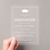 Sportieve witte afstudeerfeest uitnodiging (Insitu (Draagbaar))